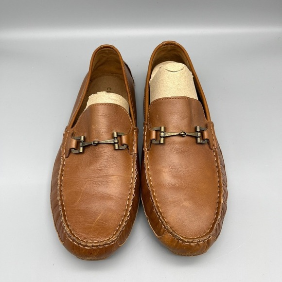 Cole Haan Wyatt Bit Driver Loafer Leather Slip On Dress Shoes 10.5M Brown Buckle